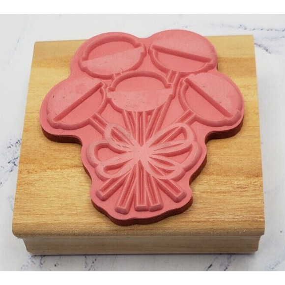 Wood Mounted Bundle of Lollipops Sweet Dessert Rubber Stamp - Picture 6 of 8